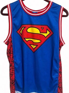 DC Comics Superman Blue Red Yellow Boys Jersey Tank